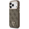 Etui Guess 4G Triangle Logo MagSafe na iPhone 17 Pro - brązowo-złote