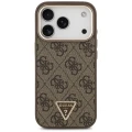 Etui Guess 4G Triangle Logo MagSafe na iPhone 17 Pro - brązowo-złote