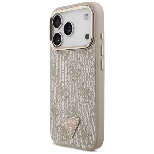 Etui Guess 4G Triangle Logo MagSafe na iPhone 17 Pro - różowo-złote