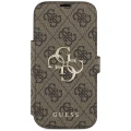Etui Guess Book 4G Metal Logo na iPhone 17 Pro - brązowe