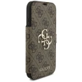 Etui Guess Book 4G Metal Logo na iPhone 17 Pro - brązowe