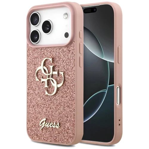 Etui Guess Fixed Glitter Big 4G na iPhone 17 Pro - różowe
