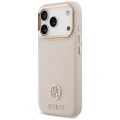 Etui Guess Grained Strass Logo MagSafe na iPhone 17 Pro - różowe