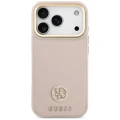 Etui Guess Grained Strass Logo MagSafe na iPhone 17 Pro - różowe