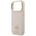 Etui Guess Grained Strass Logo MagSafe na iPhone 17 Pro - różowe