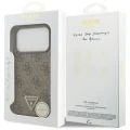 Etui Guess Leather 4G Triangle Strass MagSafe na iPhone 17 Pro - brązowe