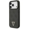 Etui Guess Leather 4G Triangle Strass MagSafe na iPhone 17 Pro - czarne