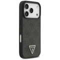 Etui Guess Leather 4G Triangle Strass MagSafe na iPhone 17 Pro - czarne