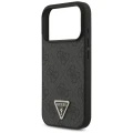 Etui Guess Leather 4G Triangle Strass MagSafe na iPhone 17 Pro - czarne