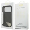 Etui Guess Leather 4G Triangle Strass MagSafe na iPhone 17 Pro - czarne