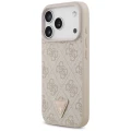 Etui Guess Leather 4G Triangle Strass MagSafe na iPhone 17 Pro - różowe