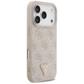 Etui Guess Leather 4G Triangle Strass MagSafe na iPhone 17 Pro - różowe