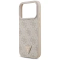 Etui Guess Leather 4G Triangle Strass MagSafe na iPhone 17 Pro - różowe