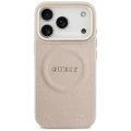 Etui Guess Peony Hot Stamp MagSafe na iPhone 17 Pro - różowe