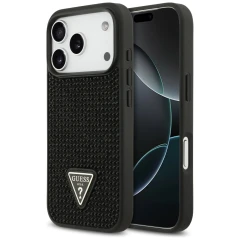 Etui Guess Rhinestone Triangle Logo na iPhone 17 Pro - czarne