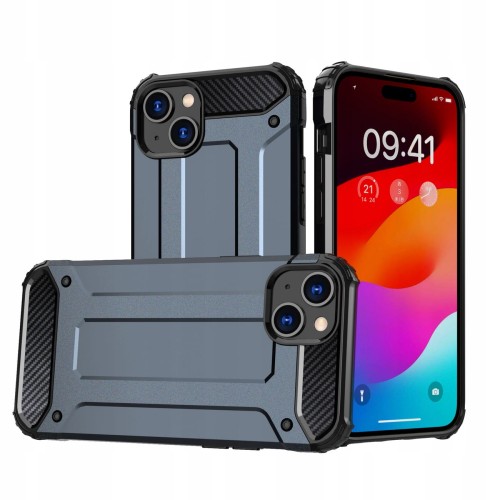 ETUI PANCERNE HYBRID ARMOR DO IPHONE 15 PLUS - NIEBIESKIE