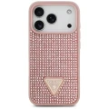 Etui Guess Rhinestone Triangle Logo na iPhone 17 Pro - różowe