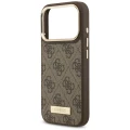 Etui Guess 4G Logo Plate MagSafe na iPhone 17 Pro - brązowe