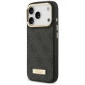 Etui Guess 4G Logo Plate MagSafe na iPhone 17 Pro -czarne