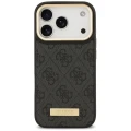 Etui Guess 4G Logo Plate MagSafe na iPhone 17 Pro -czarne