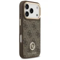 Etui Guess 4G Strass Logo & Big Strap Metal Buttons MagSafe na iPhone 17 Pro - brązowe