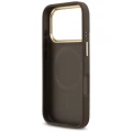 Etui Guess 4G Strass Logo & Big Strap Metal Buttons MagSafe na iPhone 17 Pro - brązowe