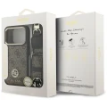 Etui Guess 4G Strass Logo & Big Strap Metal Buttons MagSafe na iPhone 17 Pro - brązowe