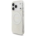 Etui Guess IML Flowers Electro Pearl Strap MagSafe na iPhone 17 Pro - białe