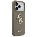 Etui Guess Silicone Big 4G Script na iPhone 17 Pro - brązowe