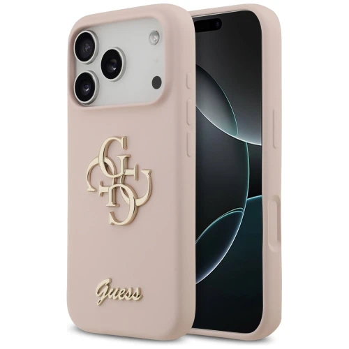 Etui Guess Silicone Big 4G Script na iPhone 17 Pro - różowe