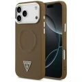 Etui Guess Triangle Logo MagSafe na iPhone 17 Pro - brązowe