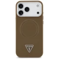 Etui Guess Triangle Logo MagSafe na iPhone 17 Pro - brązowe