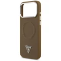 Etui Guess Triangle Logo MagSafe na iPhone 17 Pro - brązowe