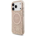 Etui Guess IML Flowers Electro Pearl Strap MagSafe do iPhone 17 Pro - różowe