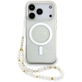 Etui Guess IML Glitter Pearl Strap MagSafe do iPhone 17 Pro - przezroczyste