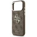 Etui Guess 4G Big 4G Classic Logo na iPhone 17 Pro Max brązowy - srebrne
