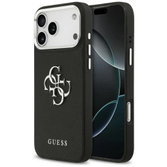Etui Guess Grained Big 4G Classic Logo na iPhone 17 Pro Max - czarne