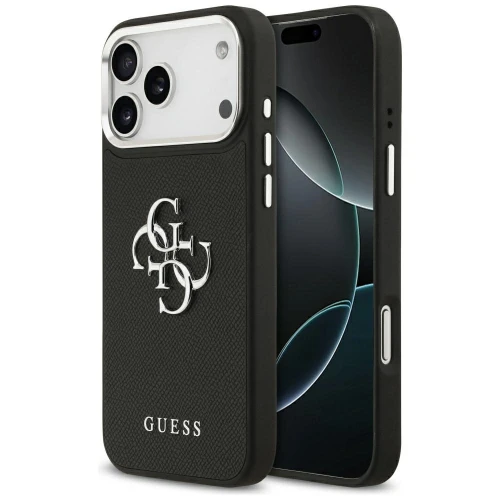 Etui Guess Grained Big 4G Classic Logo na iPhone 17 Pro Max - czarne