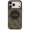 Etui Guess 4G Circle Classic Logo MagSafe na iPhone 17 Pro Max - brązowe