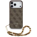 Etui Guess 4G Strap Triangle Logo MagSafe na iPhone 17 Pro Max - brązowe