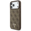 Etui Guess 4G Strap Triangle Logo MagSafe na iPhone 17 Pro Max - brązowe