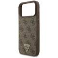 Etui Guess 4G Strap Triangle Logo MagSafe na iPhone 17 Pro Max - brązowe