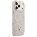 Etui Guess 4G Strass Logo & Big Strap Metal Buttons MagSafe na iPhone 17 Pro Max - różowe
