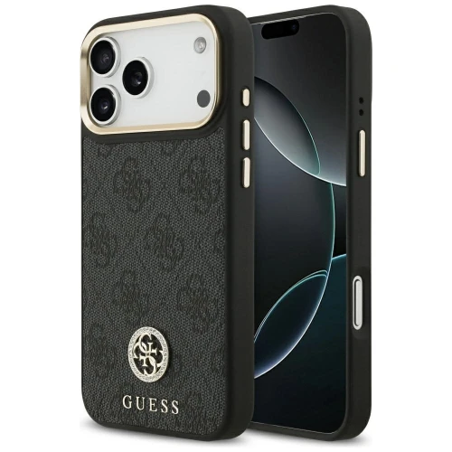 Etui Guess 4G Strass Logo MagSafe na iPhone 17 Pro Max - czarne