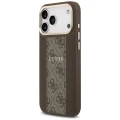 Etui Guess 4G Stripe MagSafe na iPhone 17 Pro Max - brązowe