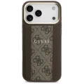 Etui Guess 4G Stripe MagSafe na iPhone 17 Pro Max - brązowe