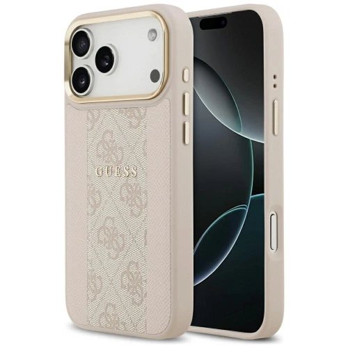 Etui Guess 4G Stripe MagSafe na iPhone 17 Pro Max - różowe