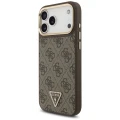 Etui Guess 4G Triangle Logo MagSafe na iPhone 17 Pro Max - brązowo-złote