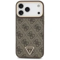 Etui Guess 4G Triangle Logo MagSafe na iPhone 17 Pro Max - brązowo-złote