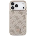 Etui Guess 4G Triangle Logo MagSafe na iPhone 17 Pro Max - różowo-złote
